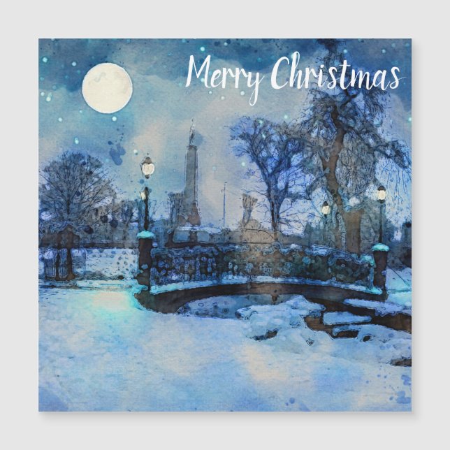 Painting of winter night in city (Front)