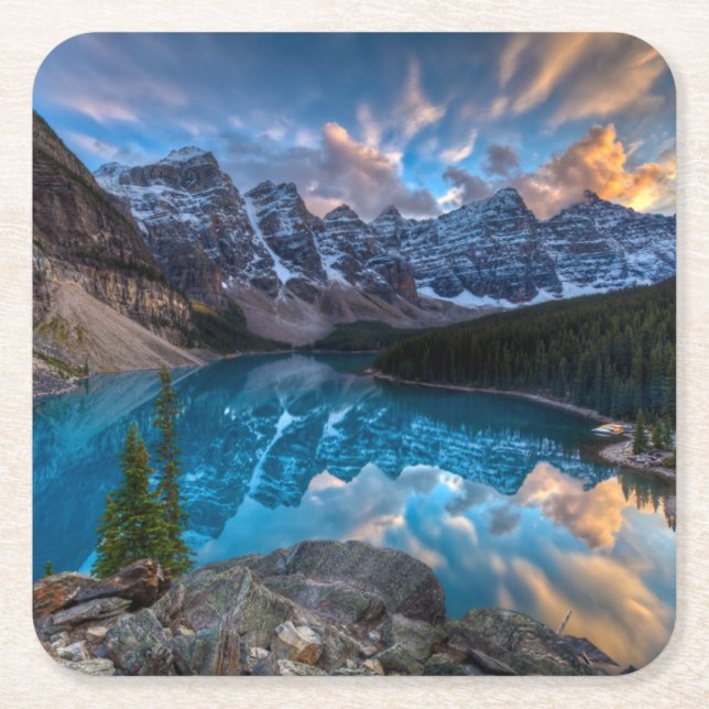 Painting on Moraine Square Paper Coaster (Front)