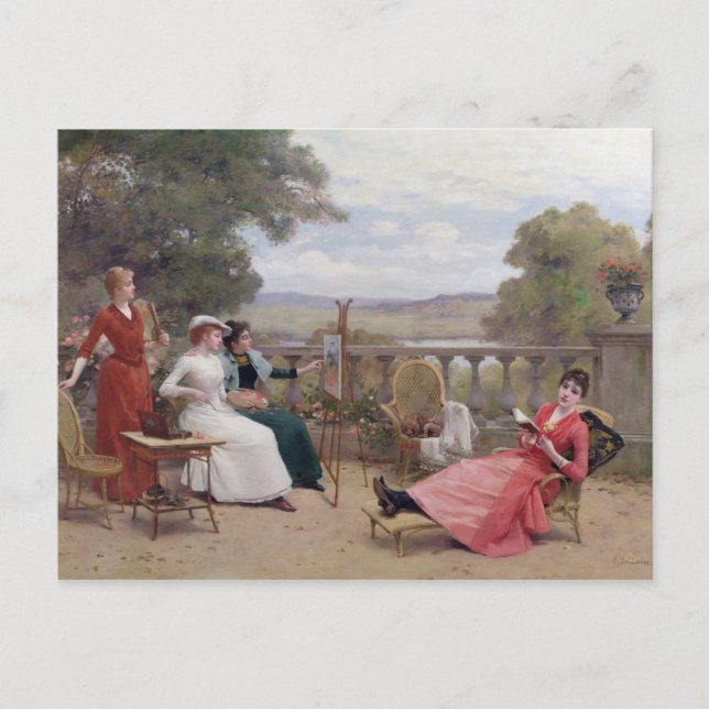 Painting on the Terrace Postcard (Front)