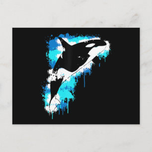 Painting Orca Whale Watercolor Painting Artful Postcard