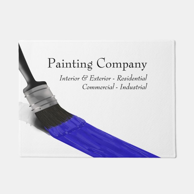 Painting Painter Service Company Brush Blue Doormat (Front)
