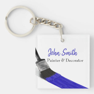 Painting Painter Service Company Brush Blue Key Ring