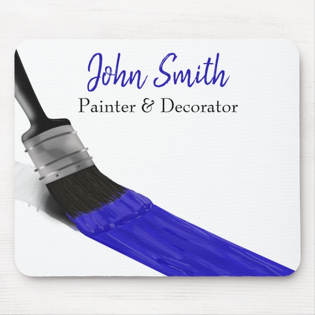 Painting Painter Service Company Brush Blue Mouse Mat (Front)