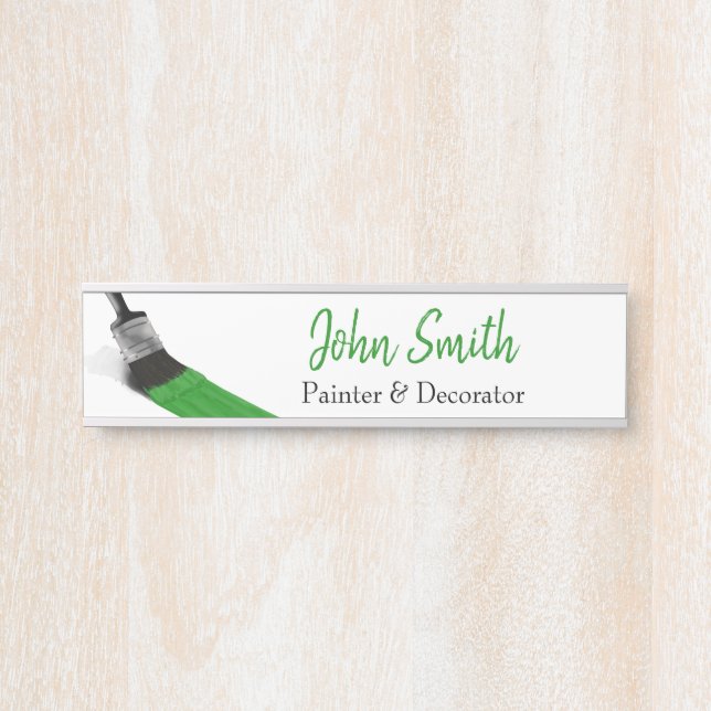 Painting Painter Service Company Brush Green Door Sign (Front)