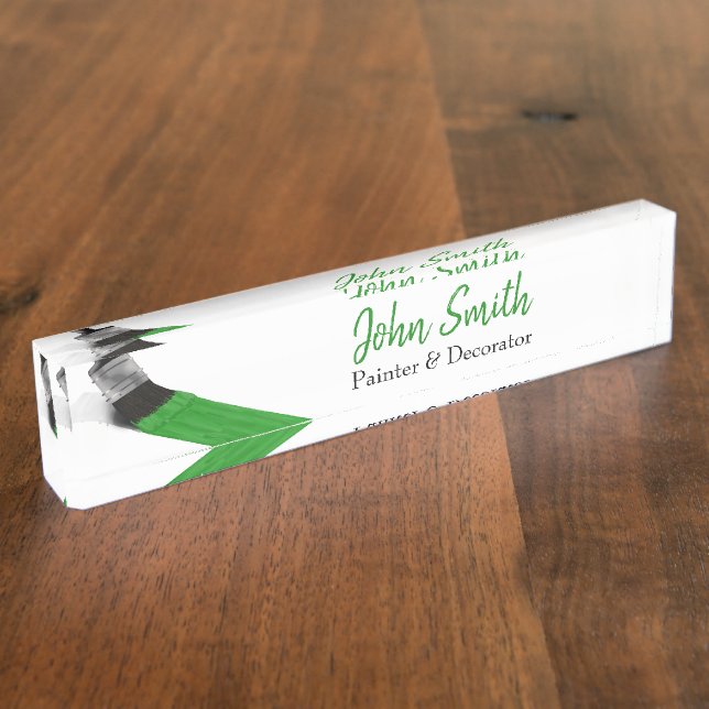 Painting Painter Service Company Brush Green Nameplate (Side)