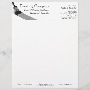 Painting Painter Service Company Brush Grey Custom Letterhead