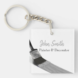 Painting Painter Service Company Brush Grey Key Ring