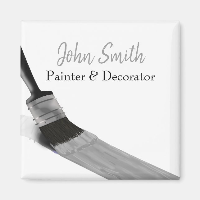 Painting Painter Service Company Brush Grey Magnet (Front)