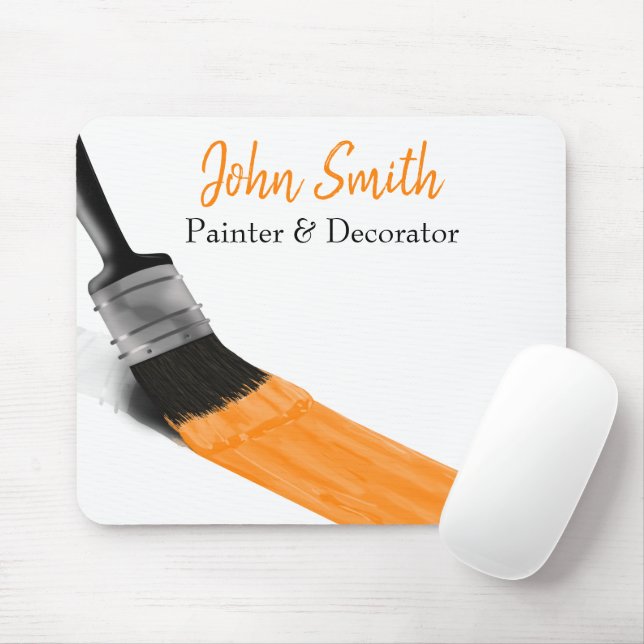 Painting Painter Service Company Brush Orange Mouse Mat (With Mouse)
