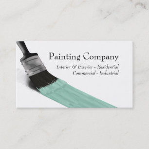 Painting Painter Service Company Brush Pastel Mint Business Card