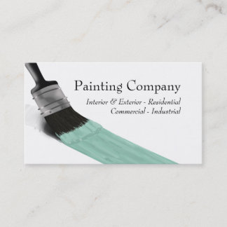 Painting Painter Service Company Brush Pastel Mint Business Card