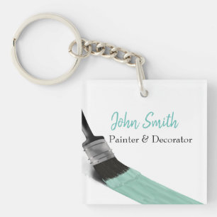 Painting Painter Service Company Brush Pastel Mint Key Ring