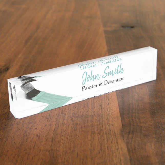 Painting Painter Service Company Brush Pastel Mint Nameplate (Side)