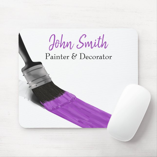 Painting Painter Service Company Brush Purple Mouse Mat (With Mouse)