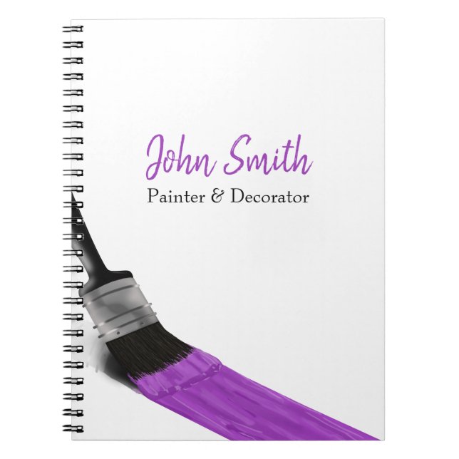 Painting Painter Service Company Brush Purple Notebook (Front)