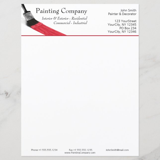 Painting Painter Service Company Brush Red (Front)