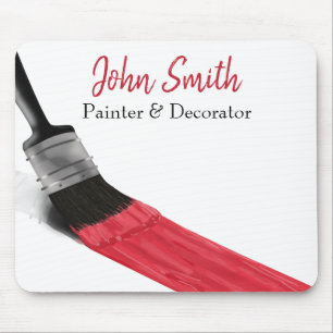 Painting Painter Service Company Brush Red Mouse Mat