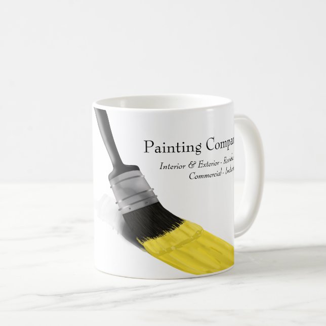 Painting Painter Service Company Brush Yellow Coffee Mug (Front Right)