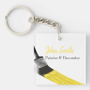 Painting Painter Service Company Brush Yellow Key Ring