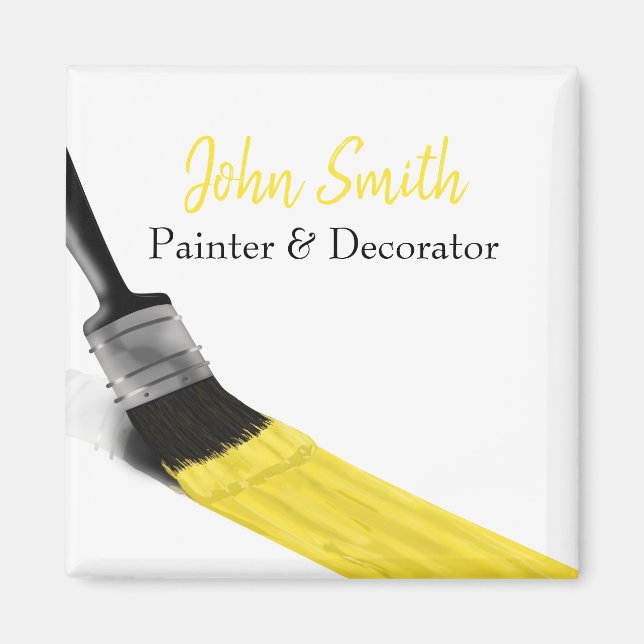 Painting Painter Service Company Brush Yellow Magnet (Front)