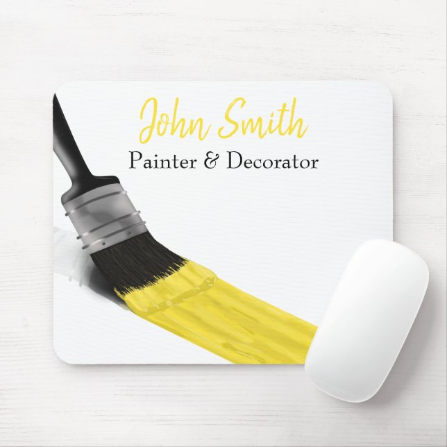 Painting Painter Service Company Brush Yellow Mouse Mat (With Mouse)