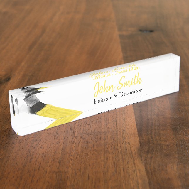 Painting Painter Service Company Brush Yellow Nameplate (Side)
