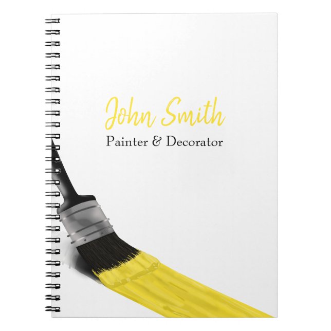 Painting Painter Service Company Brush Yellow Notebook (Front)