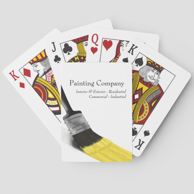 Painting Painter Service Company Brush Yellow Playing Cards (Back)