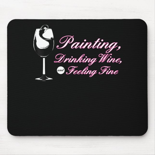 Painting | Painting Drinking Wine Feeling Fine Mouse Mat (Front)