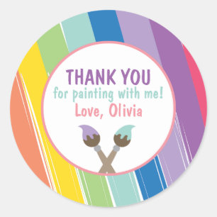 Painting Party Circle Stickers