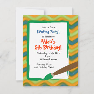 Painting Party for Boy's Birthday Invitation