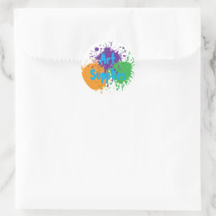 Painting Party Kids Birthday Art Supplies Classic Round Sticker