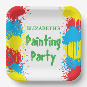 Painting Party Kids Birthday Paper Plate