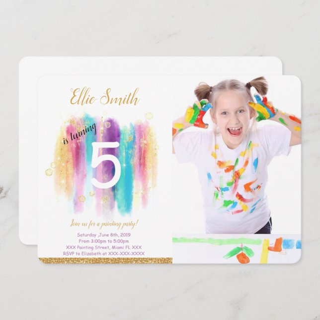 Painting Photo Invitation  (Front/Back)