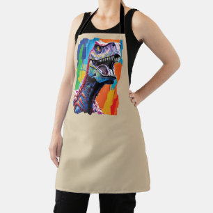 Painting Portrait Of A Tyrannosaurus Rex T-Rex Apron