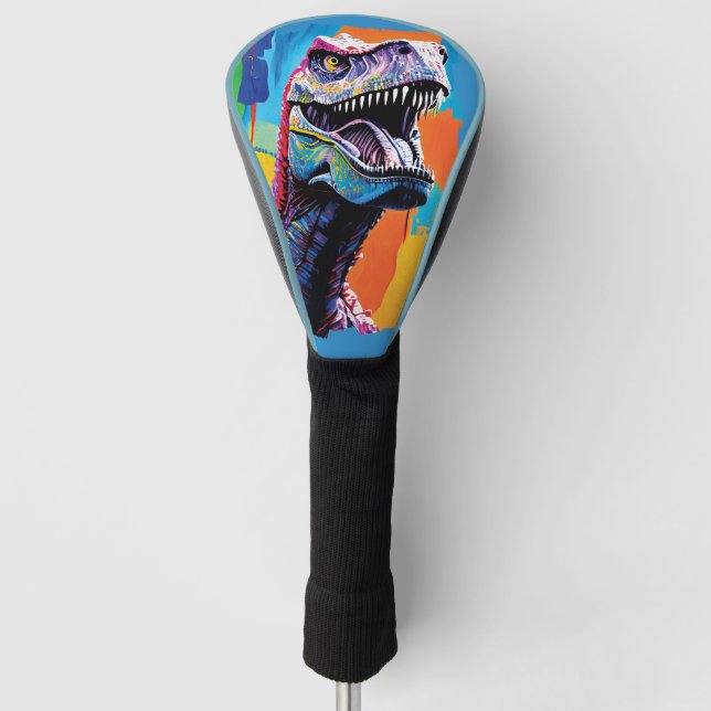 Painting Portrait Of A Tyrannosaurus Rex | T-Rex Golf Head Cover (Front)