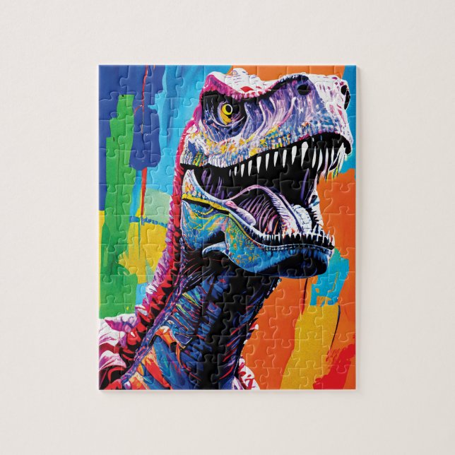 Painting Portrait Of A Tyrannosaurus Rex | T-Rex Jigsaw Puzzle (Vertical)