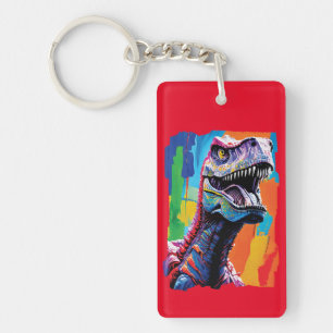 Painting Portrait Of A Tyrannosaurus Rex   T-Rex Key Ring