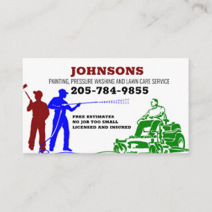 Painting Pressure washing and Lawn Care Business Card