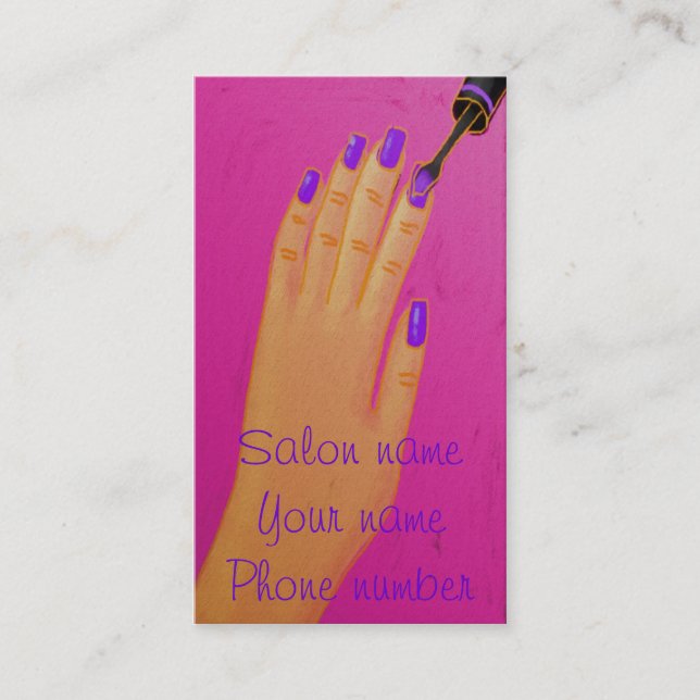 Painting Purple Nails Appointment Card (Front)