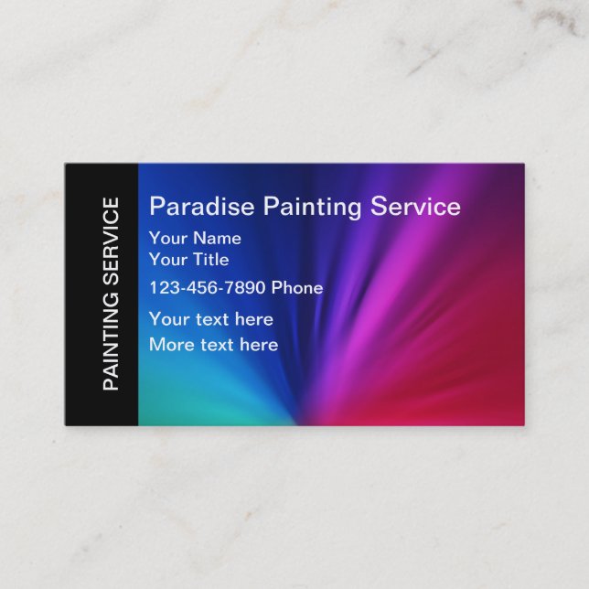 Painting Rainbow Coloured Background Business Card (Front)