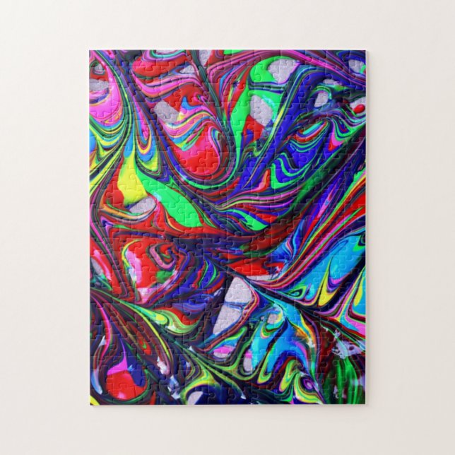 Painting Rainbow Swirl Paint Complex Pattern Jigsaw Puzzle (Vertical)