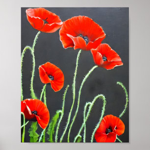 Painting Red Poppies Art  Poster