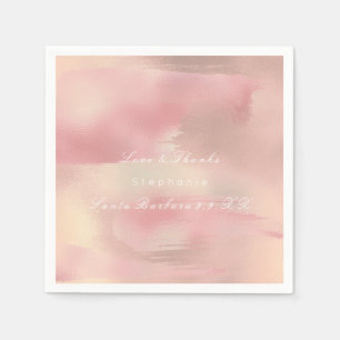 Painting Rose Gold Ombre Blush Copper Custom Name Napkin
