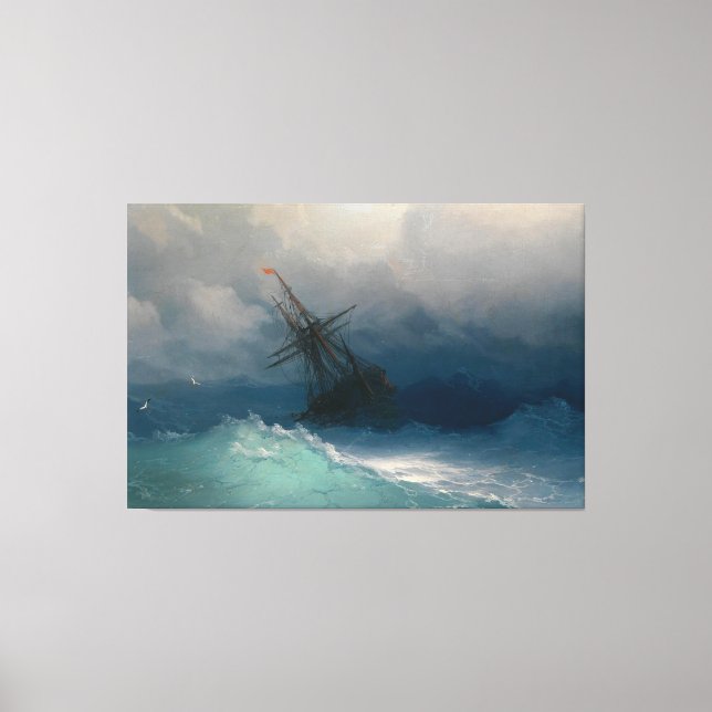 Painting sea ship Premium Wrapped Canvas (Gloss) (Front)