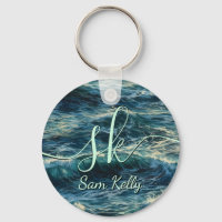 Painting Sea Surges Personalised Keychain