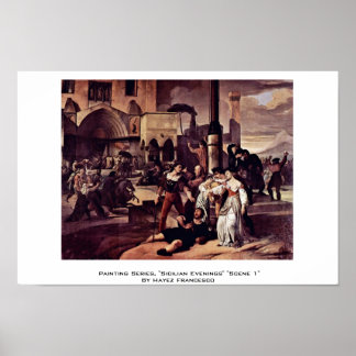 Painting Series, "Sicilian Evenings" "Scene 1" Poster
