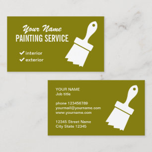 Painting service business card with brush logo
