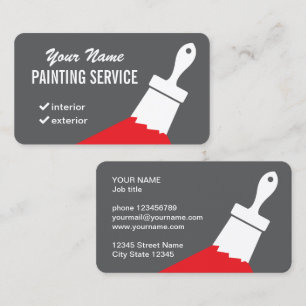 Painting service business cards with paintbrush