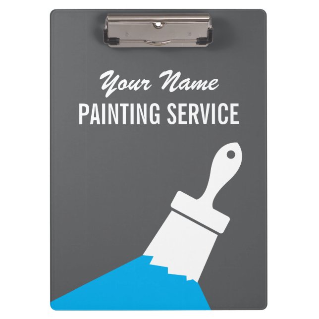 Painting service clip board with paintbrush logo (Front)